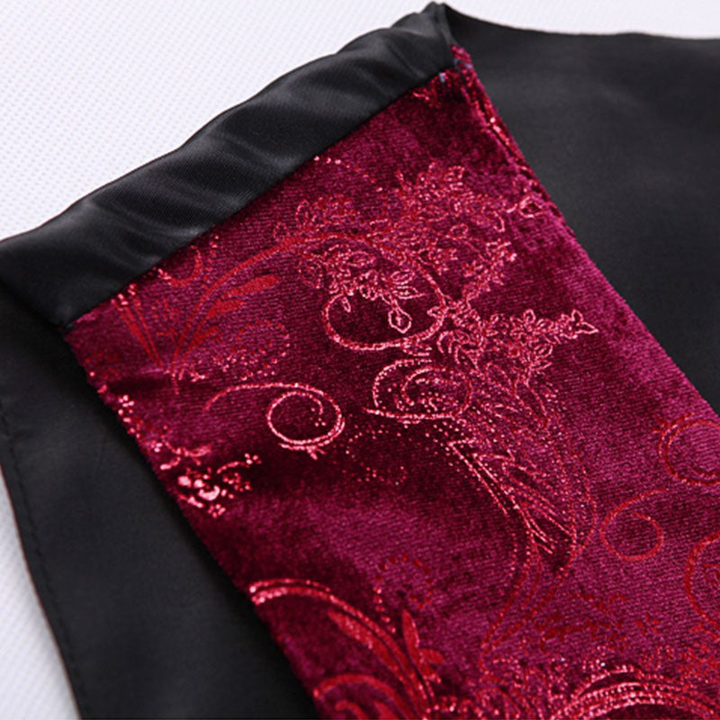 Men's Metallic Printed Vest Red