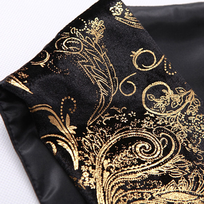 Men's Metallic Printed Vest Gold