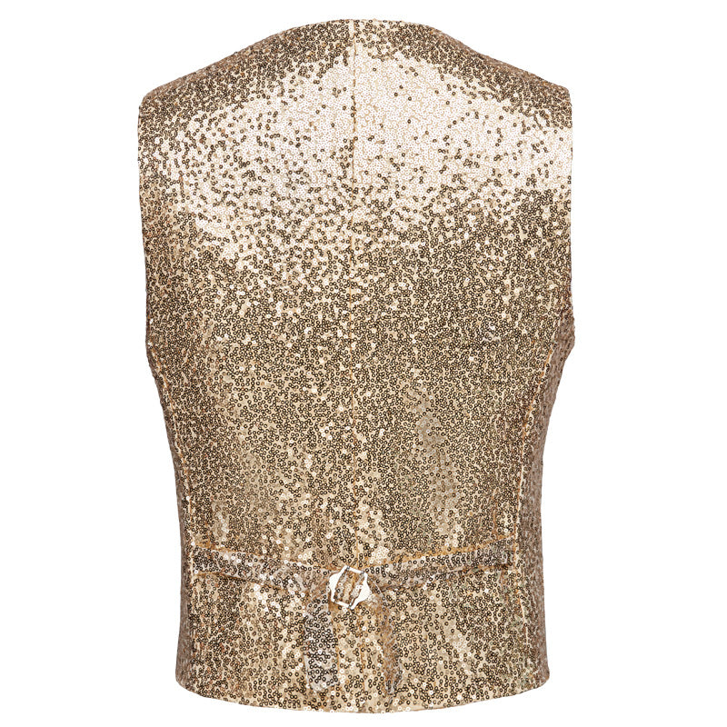 Men's Sequin Fashion Vest Gold