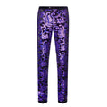Men's Shiny Luxury Embroidery Pants Purple