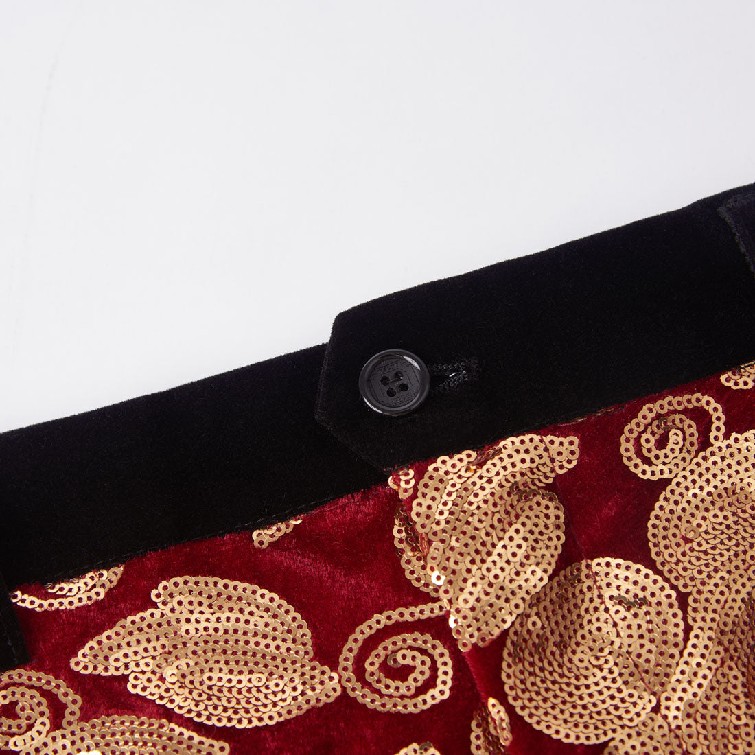 Men's Shiny Luxury Embroidery Pants Gold Red