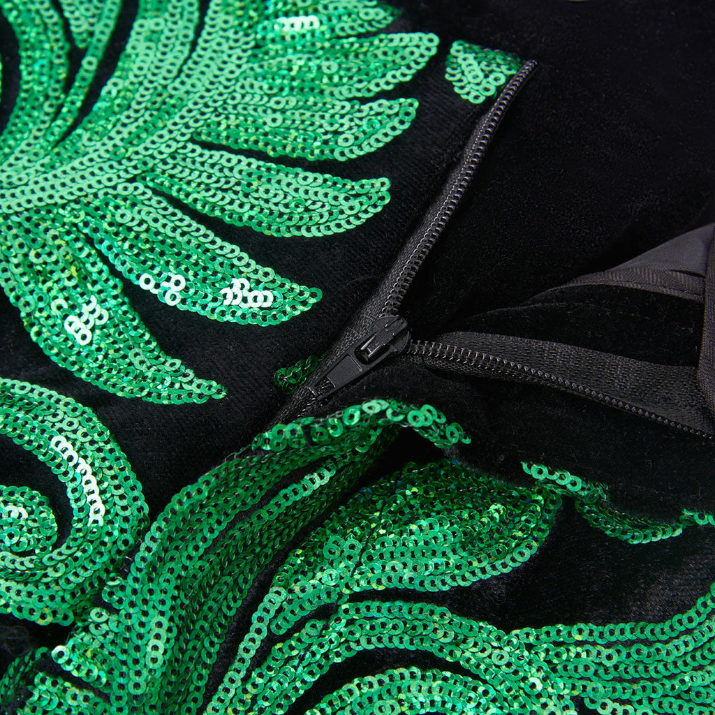 Men's 2-Piece Blossom Green Sequin Tuxedo Shawl Collar