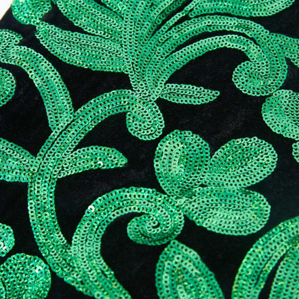 Men's Shiny Luxury Embroidery Pants Green