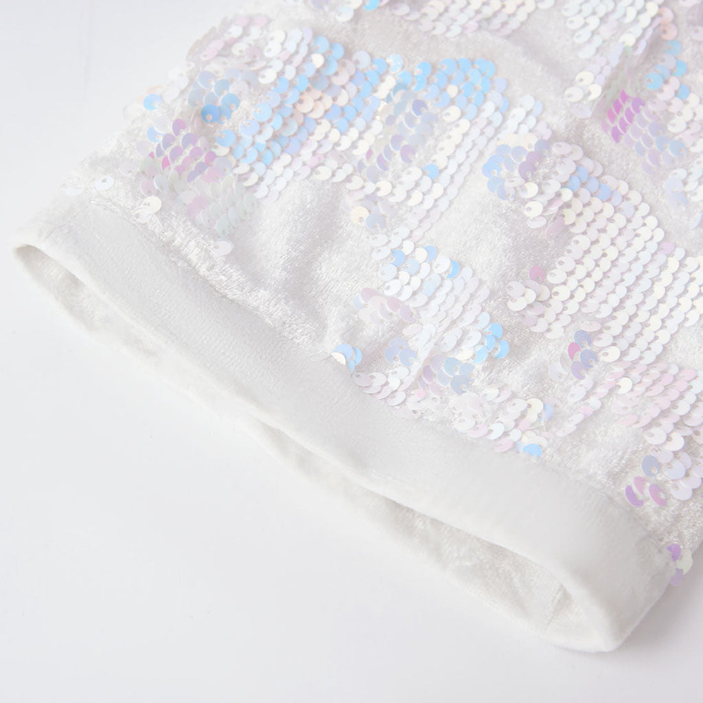 Men's Fashion Sequin White Pants