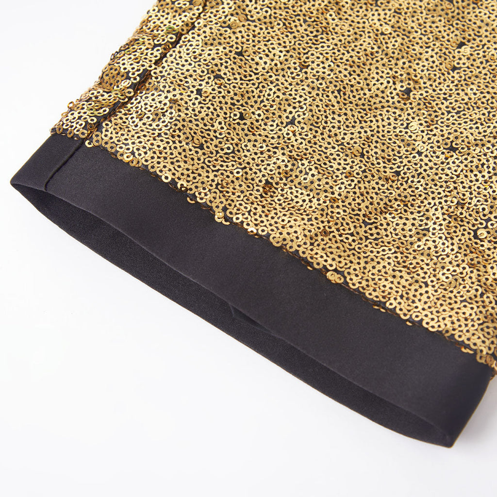 Men's Shiny Luxury Embroidery Pants Green Gold
