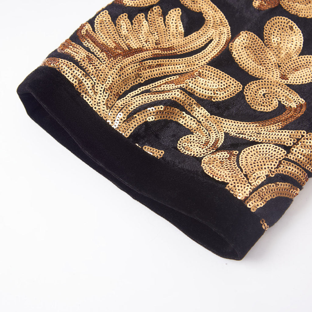 【Combination Special 】Men's Shiny Luxury Embroidery Pants Gold