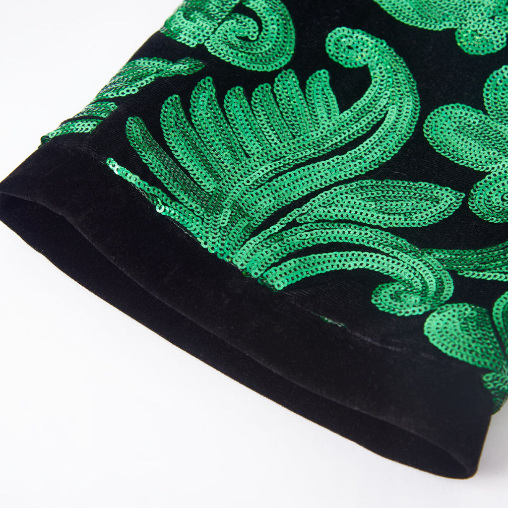Men's Shiny Luxury Embroidery Pants Green