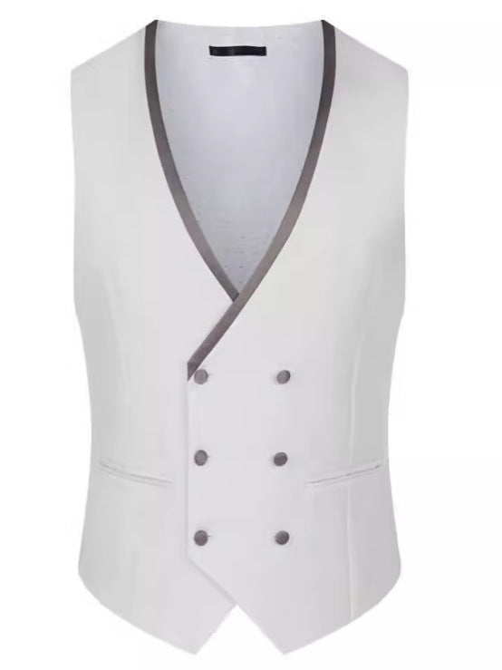 Men’s 3-Piece White Jacquard  Tuxedo with Shawl Lapel