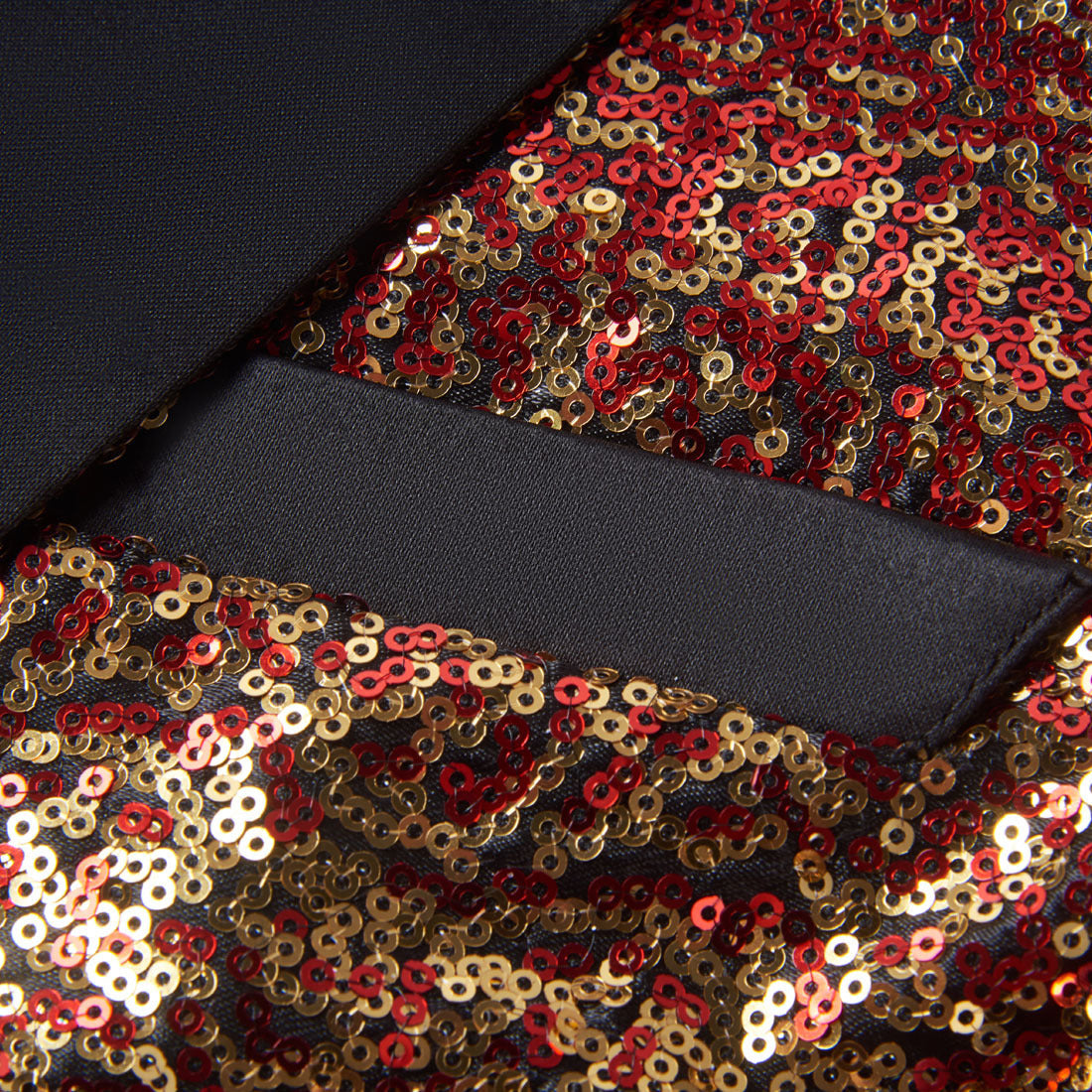 Men's Gradient Sparkling Red and Gold Tuxedo