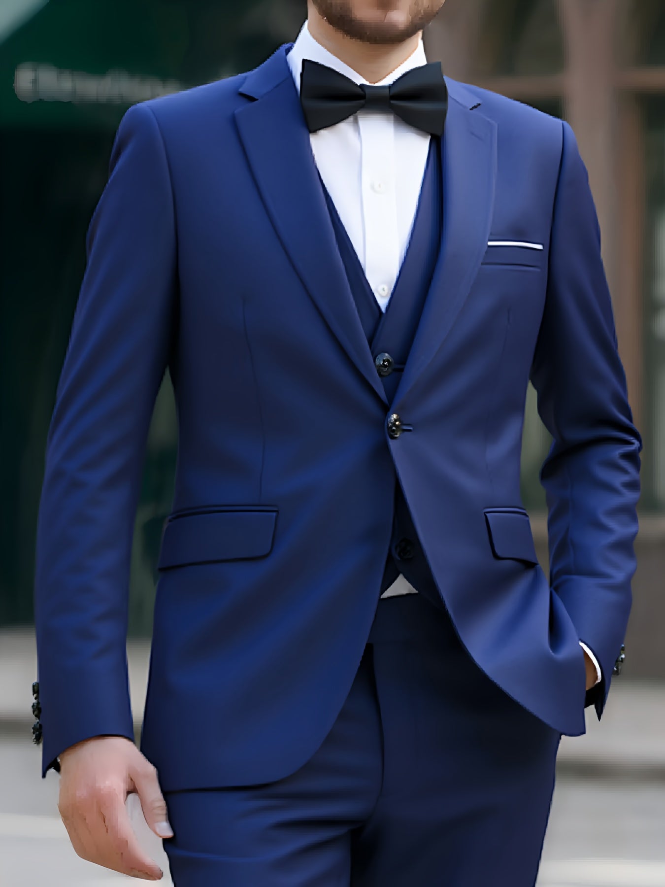 3pcs Classic Tuxedo Suit - Formal Suit For Men - High Quality, Comfortable Fit, Stylish Lapel For Weddings, Parties, Formal Events, Business Meetings And Special Occasions