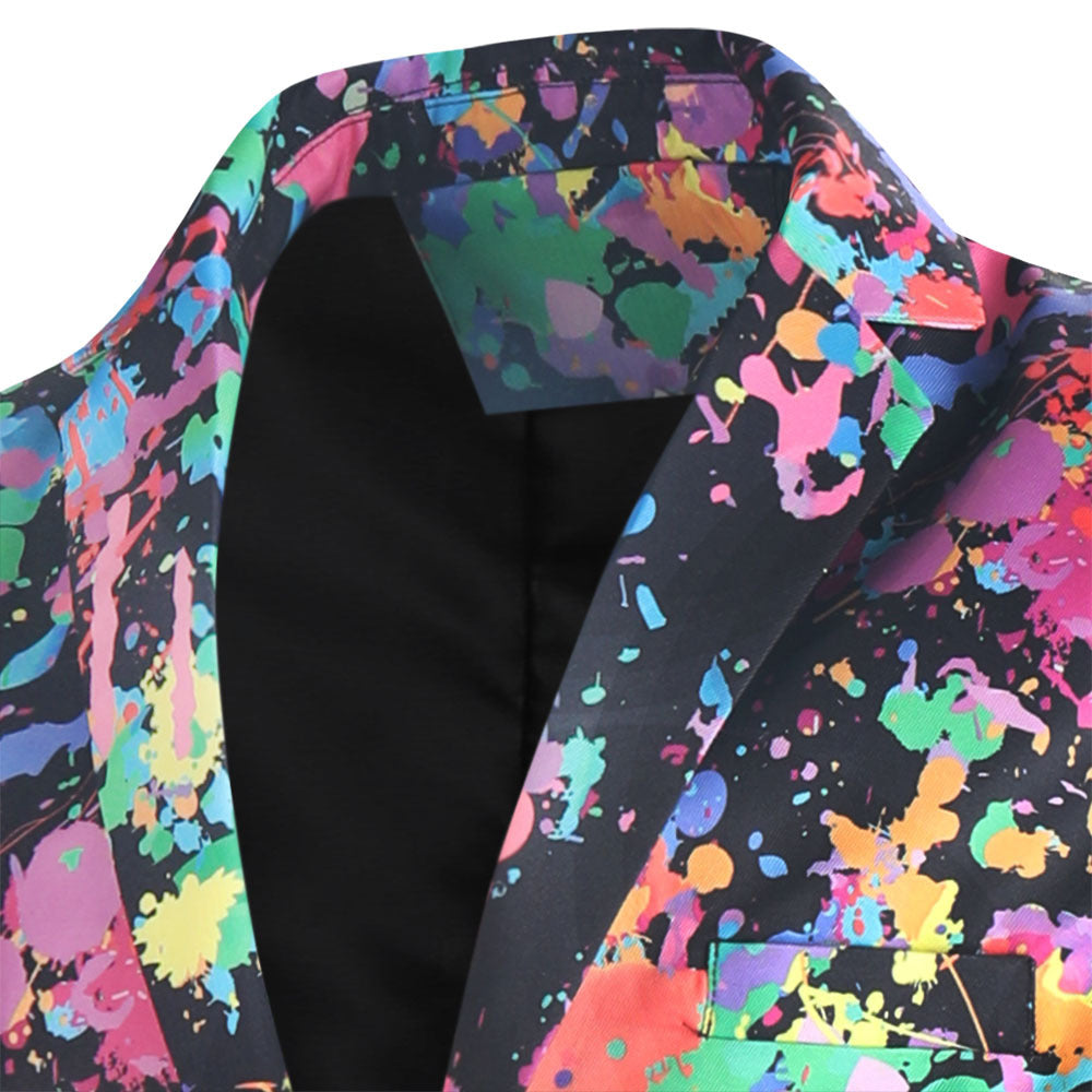 Men's 3-Piece Party Theme Black Suit