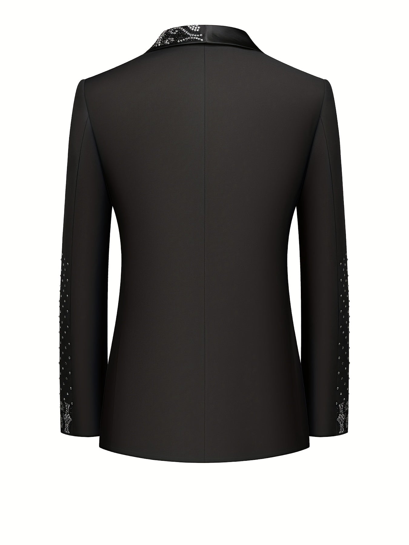 2-piece men's suit, heat cured rhinestone tailcoat, long pants, shawl collar, double breasted wedding party, stage performance, men's elegant suit