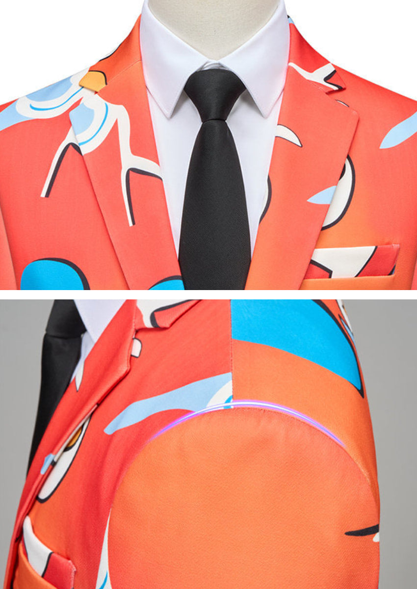 Men’s Abstract Graffiti Two-Piece Orange Suit