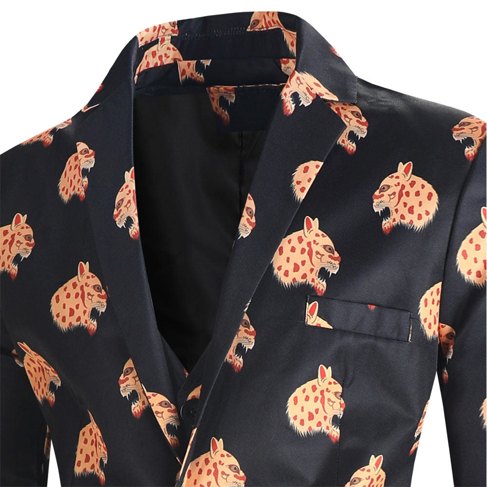 Men's Cheetah Print 3-Piece Suit