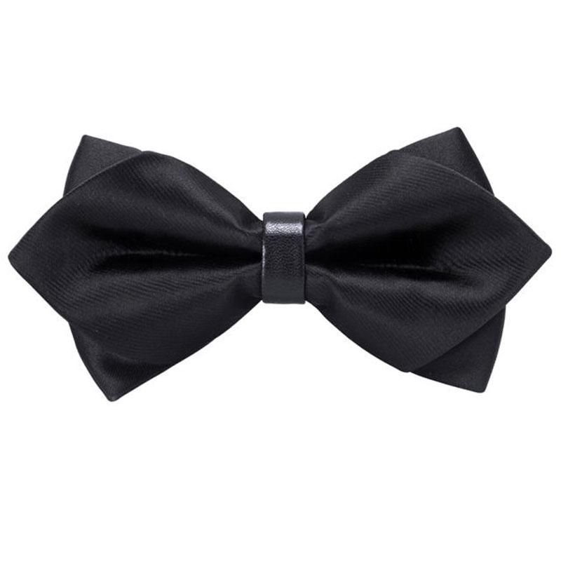 Men's Classic Solid Black Angle Bow Tie
