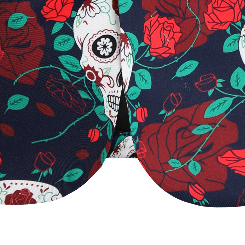 Men's Music Festival Suit Vibrant Skull Patterned