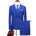 Men’s 3-Piece Double-breasted Classic Royal Blue Suit