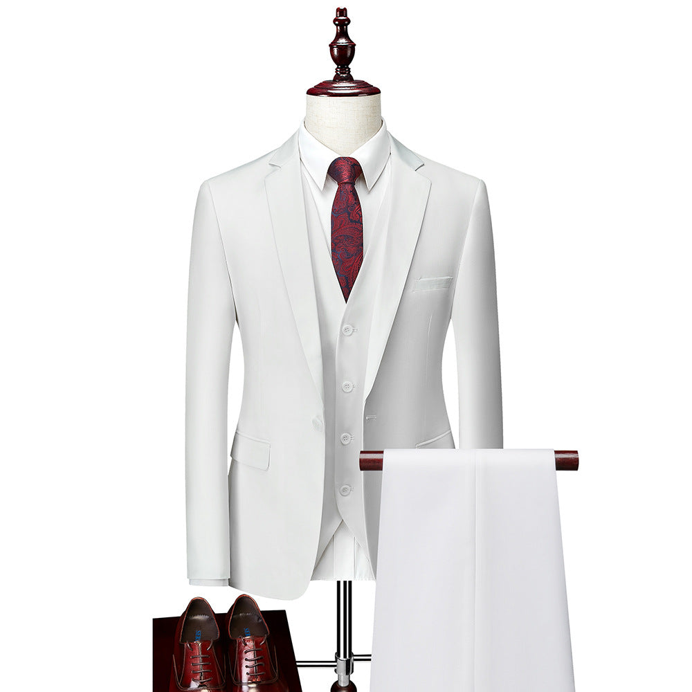 Men’s 3-Piece Classic All White Tuxedo Wedding