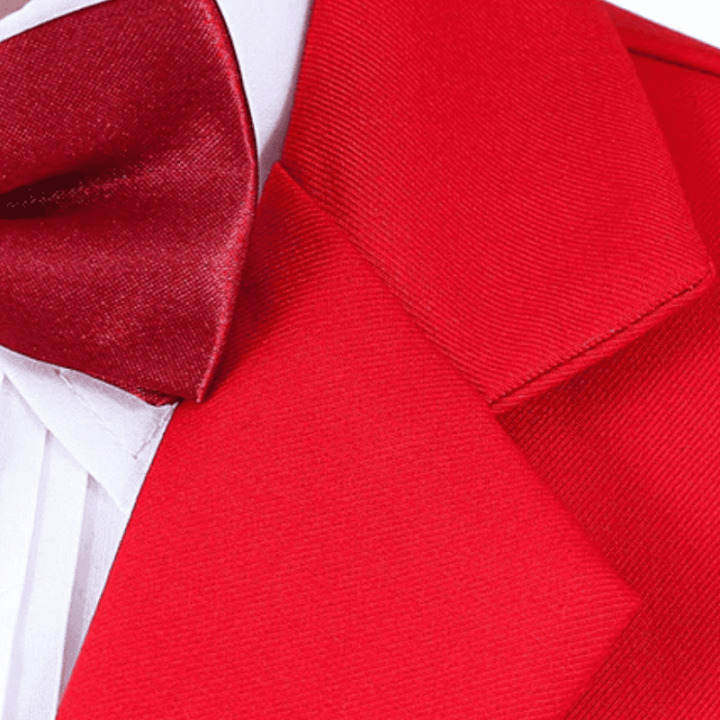 Boy's 3-Piece Notched Lapel Sylish Red Suit