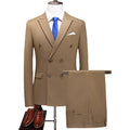 Men’s 3-Piece Double-breasted Classic Business Brown Suit