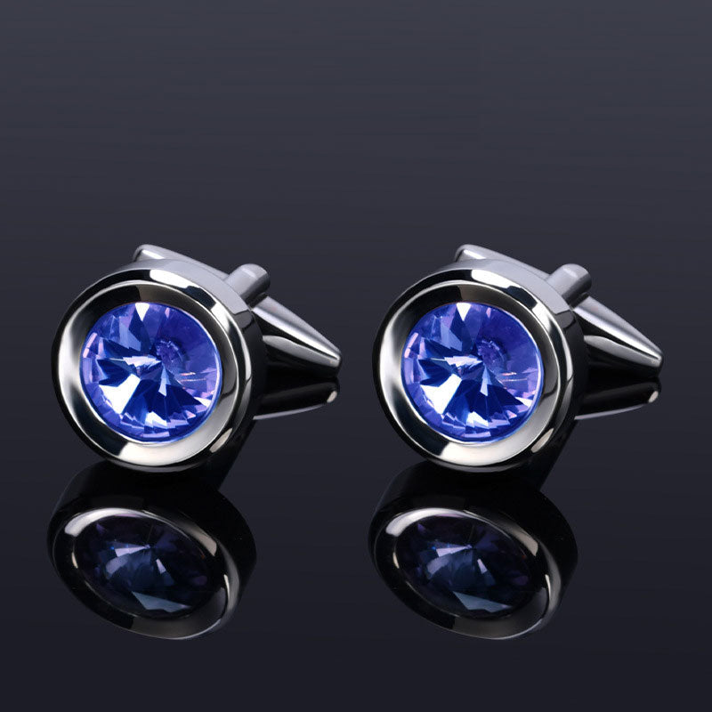 Crystal Inlaid Cufflinks