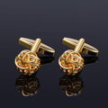 Diamond-set Metal Knotted Cufflinks