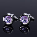 Crystal Inlaid Purple Cufflinks