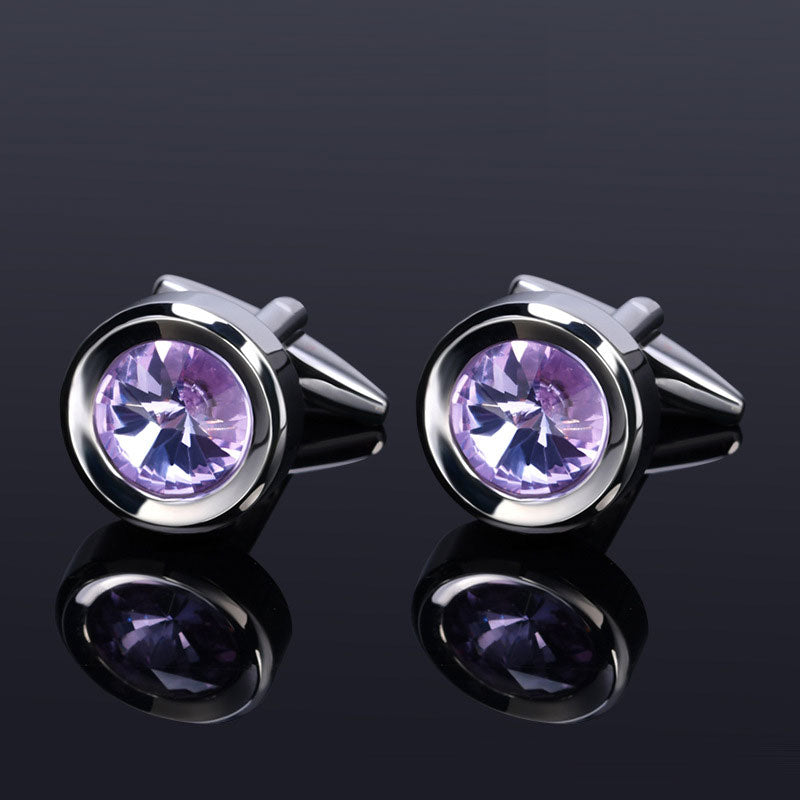 Crystal Inlaid Cufflinks