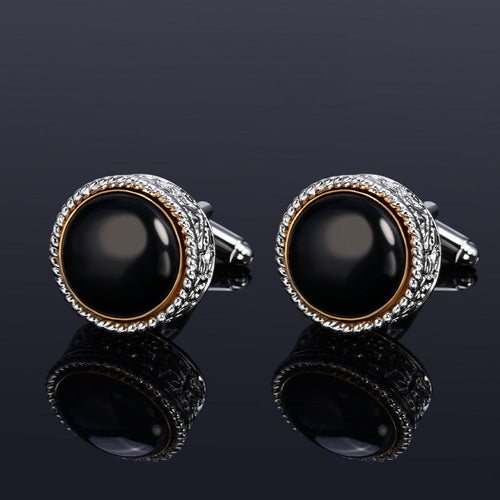 Black Pearl Inlay Crafted Shirt Cufflinks