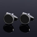 Obsidian Inlay Crafted Shirt Cufflinks