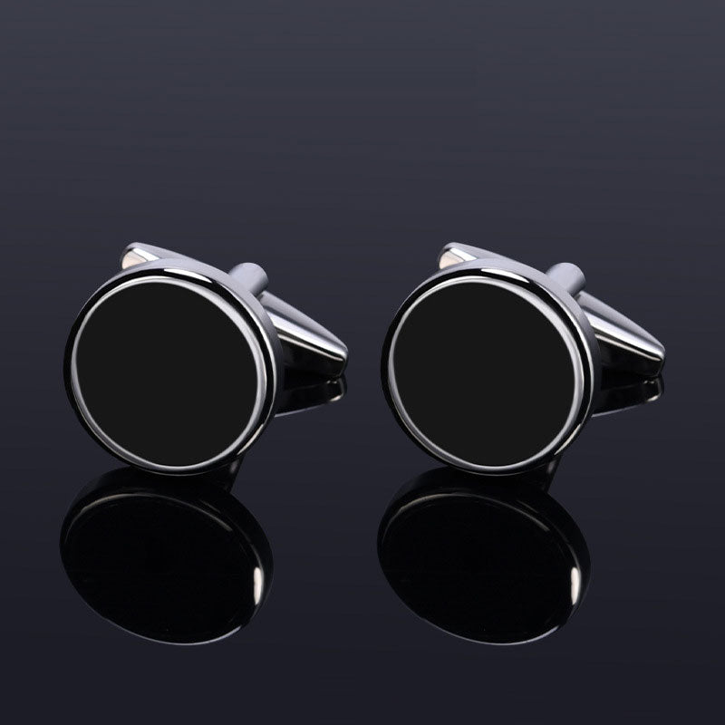 Obsidian Inlay Crafted Shirt Cufflinks