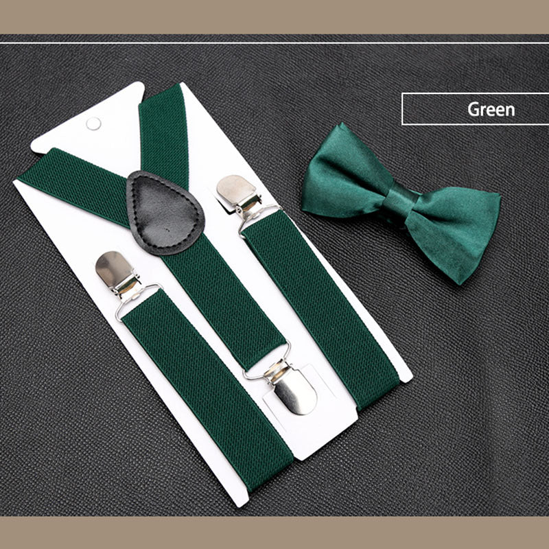 Men's Classic Bow Tie & Suspenders Set 16 Color