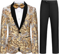 Boy's 2-Piece Gold Sparkle Floral Sequin Dress