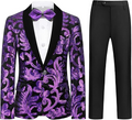 Boy's 2-Piece Purple  Sparkle Floral Sequin Dress