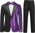 Boy's 2-Piece Purple Sequin Water Ripples Black Dress
