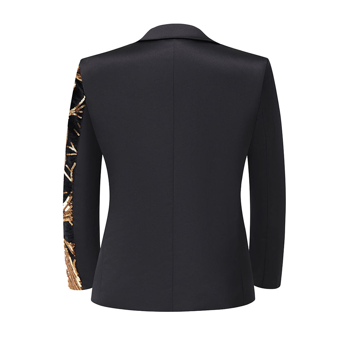 Boy's 2-Piece Gold Sequin Branches Black Suit Tuxedo