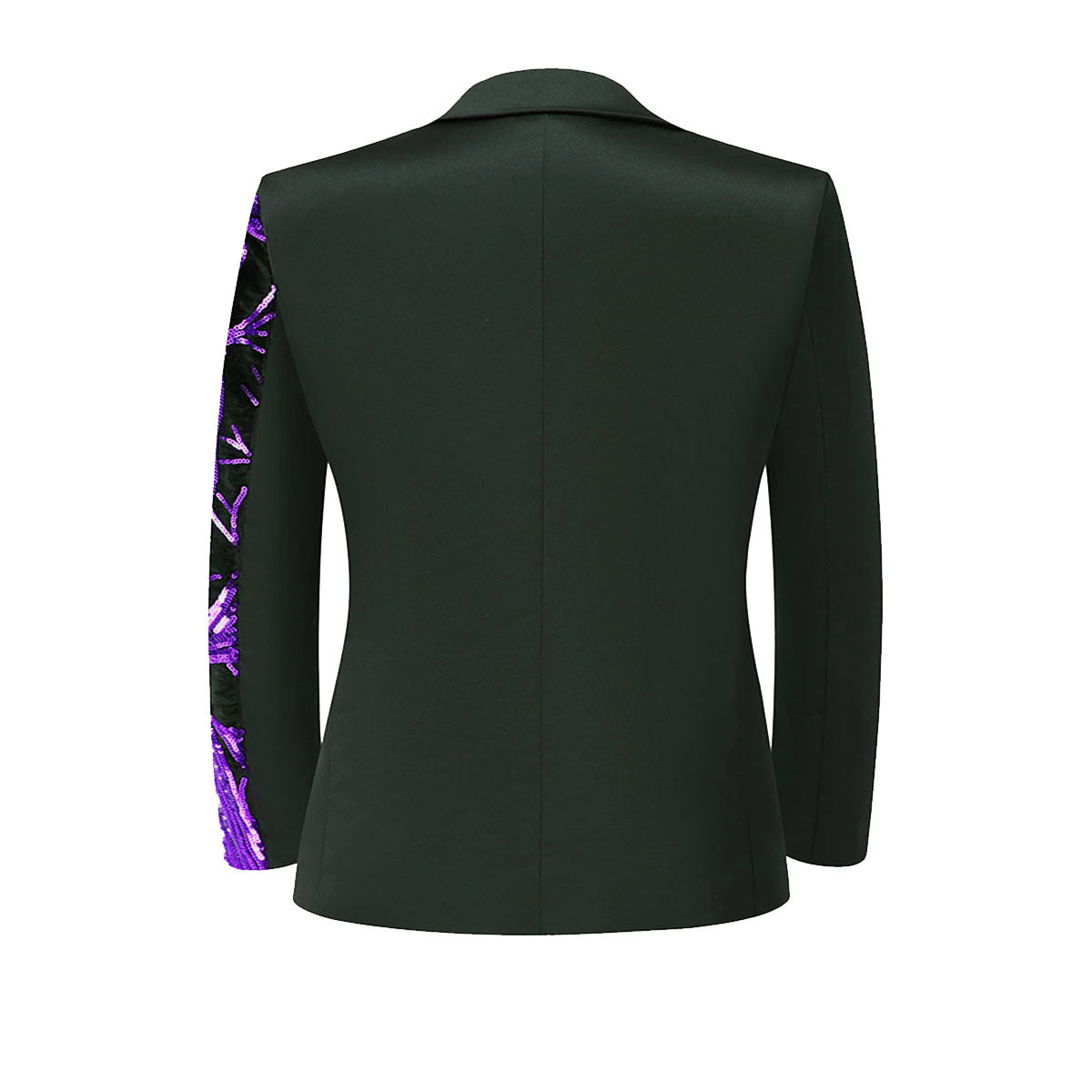 Boy's 2-Piece Purple Sequin Branches Black Suit Tuxedo
