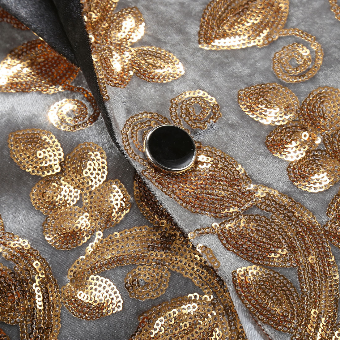 Boy's 2-Piece Gold Sparkle Floral Sequin Dress