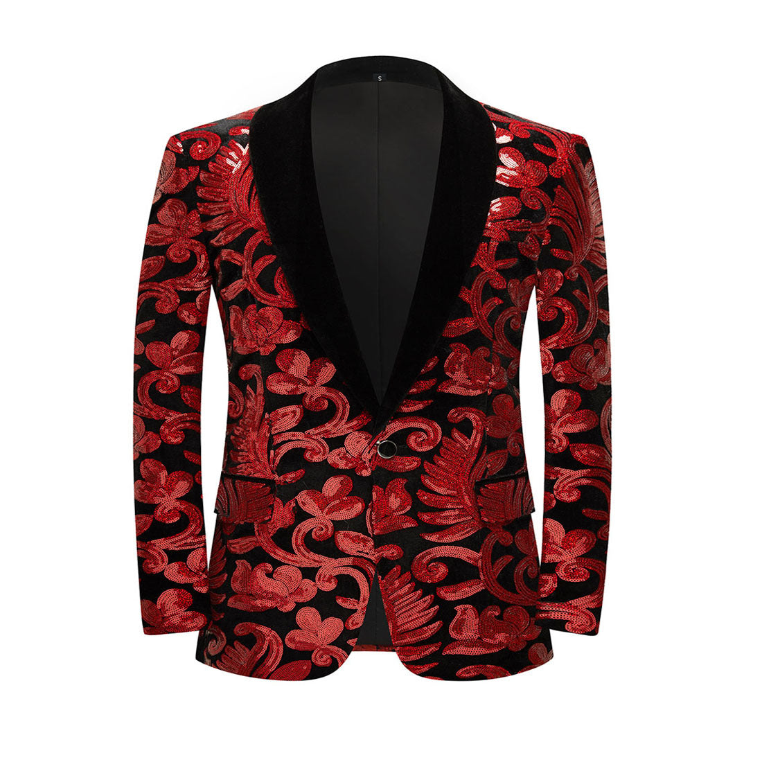 Boy's 2-Piece Red Sparkle Floral Sequin Dress