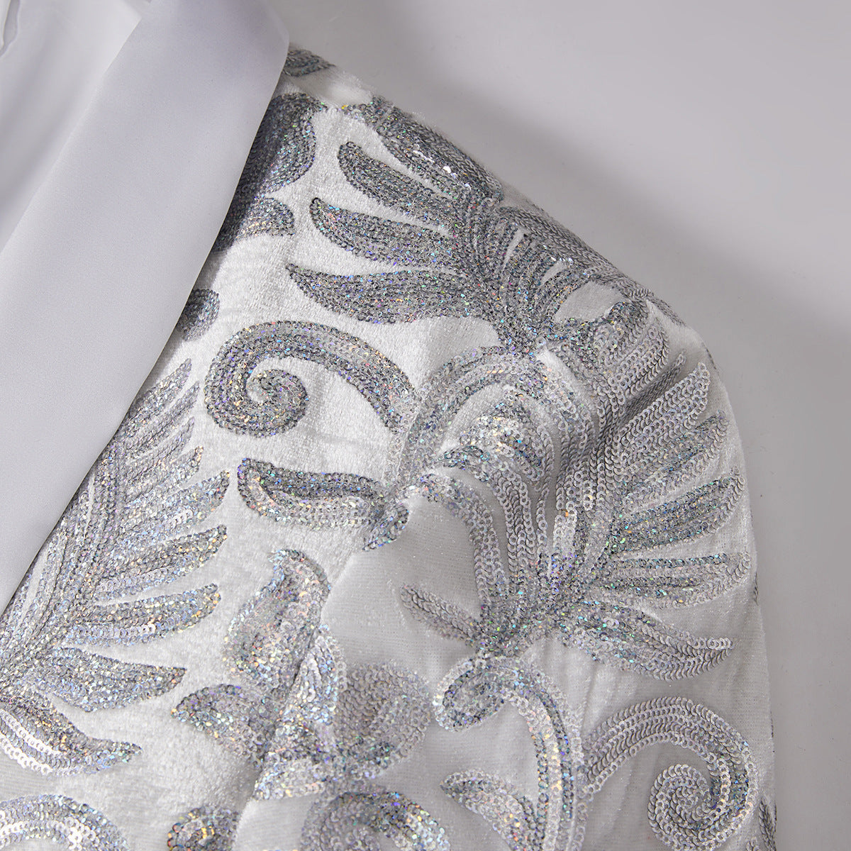 Boy's 2-Piece  White  Sparkle Floral Sequin Dress