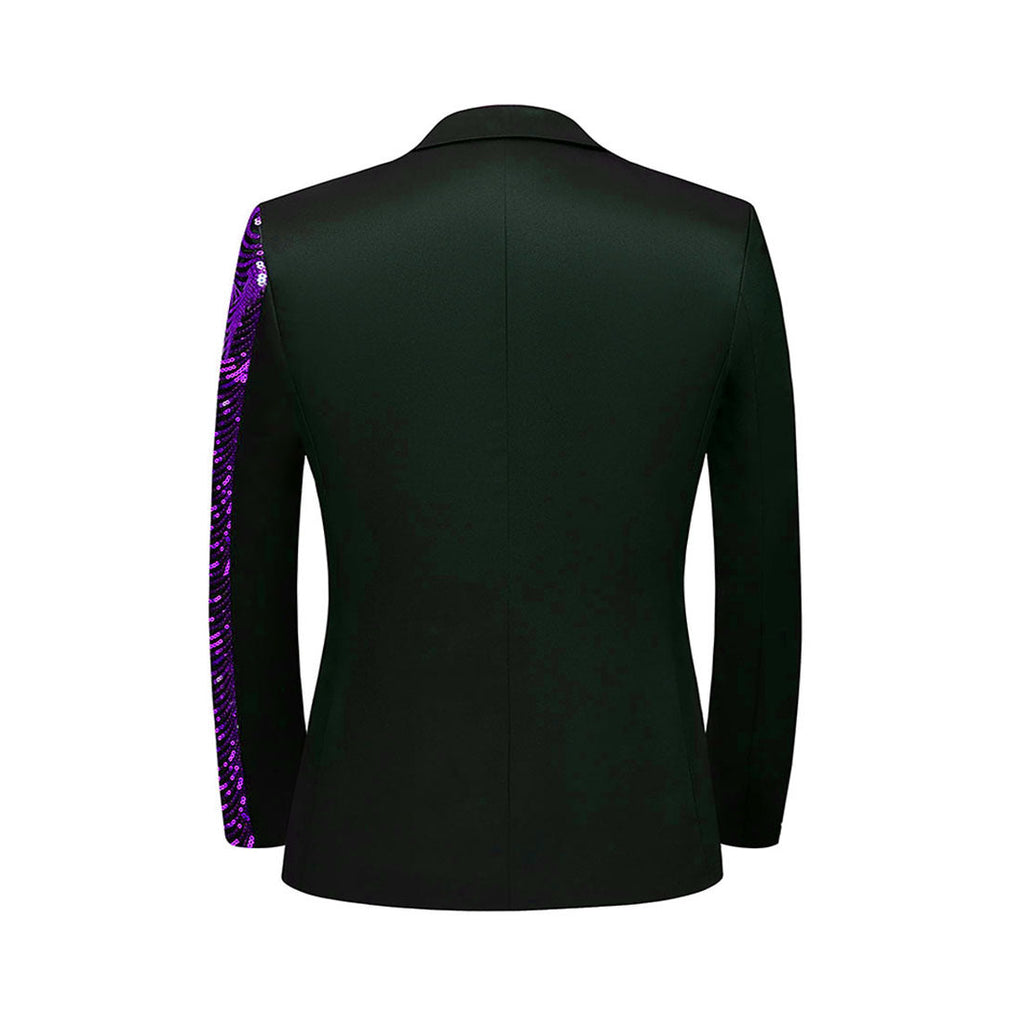 Boy's 2-Piece Purple Sequin Water Ripples Black Dress
