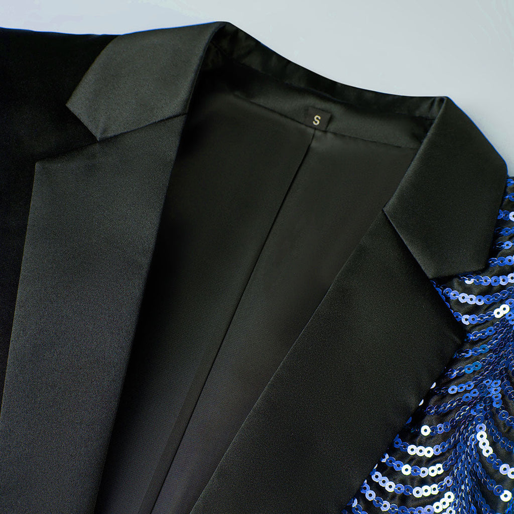 Boy's 2-Piece Navy Sequin Water Ripples Black Dress