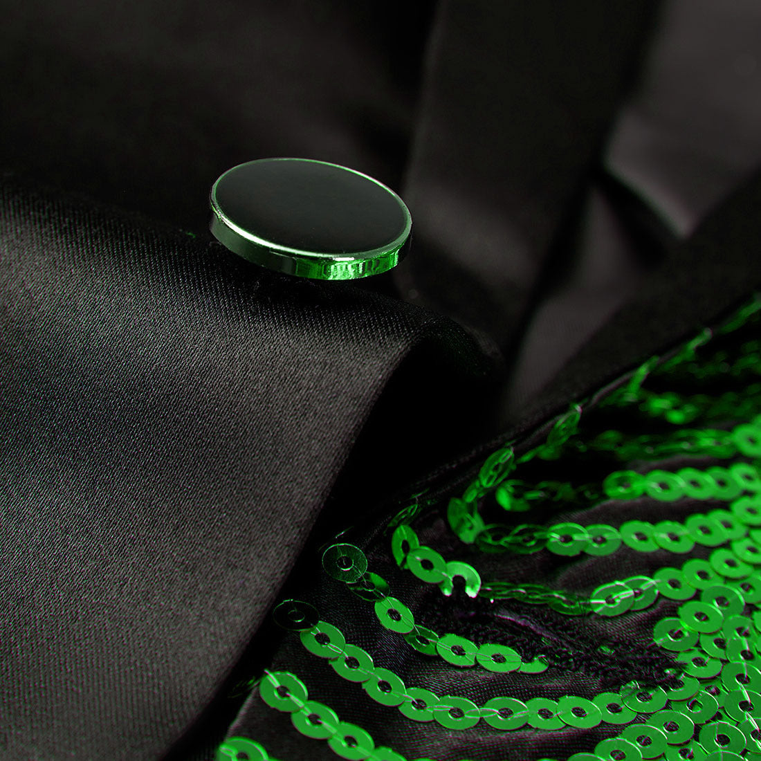 Boy's 2-Piece Green Sequin Water Ripples Black Dress