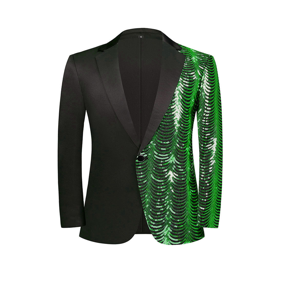 Boy's 2-Piece Green Sequin Water Ripples Black Dress