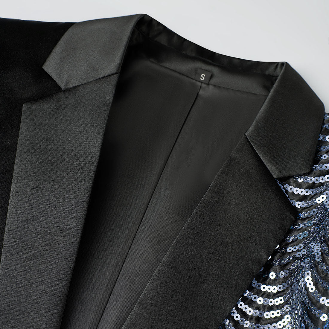 Boy's 2-Piece Silver Sequin Water Ripples Black Dress