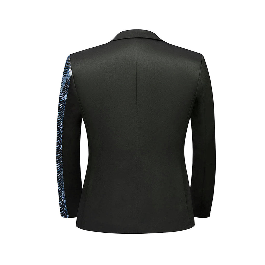 Boy's 2-Piece Silver Sequin Water Ripples Black Dress