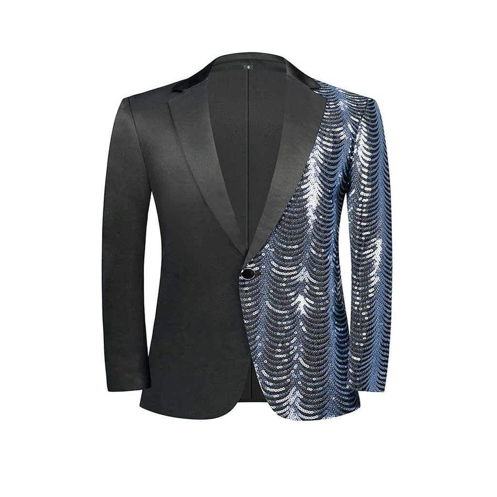 Boy's 2-Piece Silver Sequin Water Ripples Black Dress