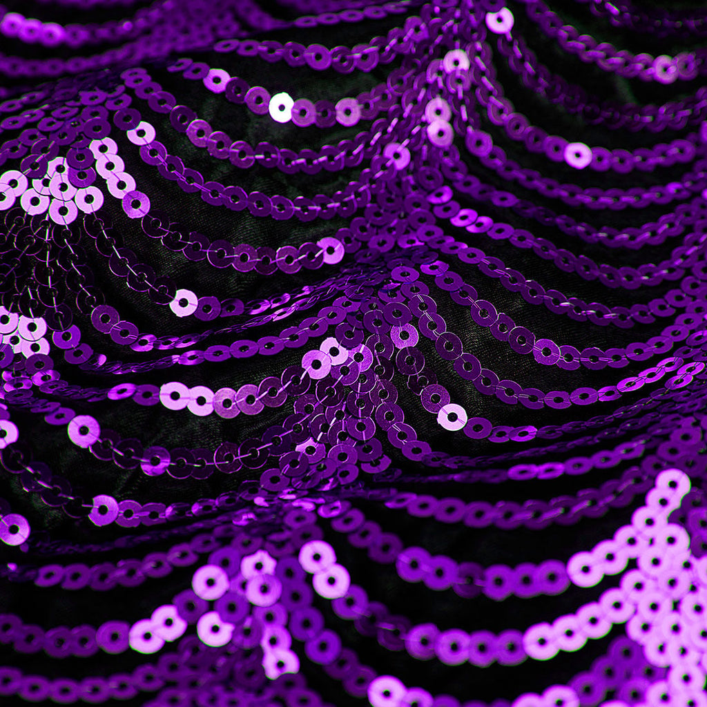 Boy's 2-Piece Purple Sequin Water Ripples Black Dress
