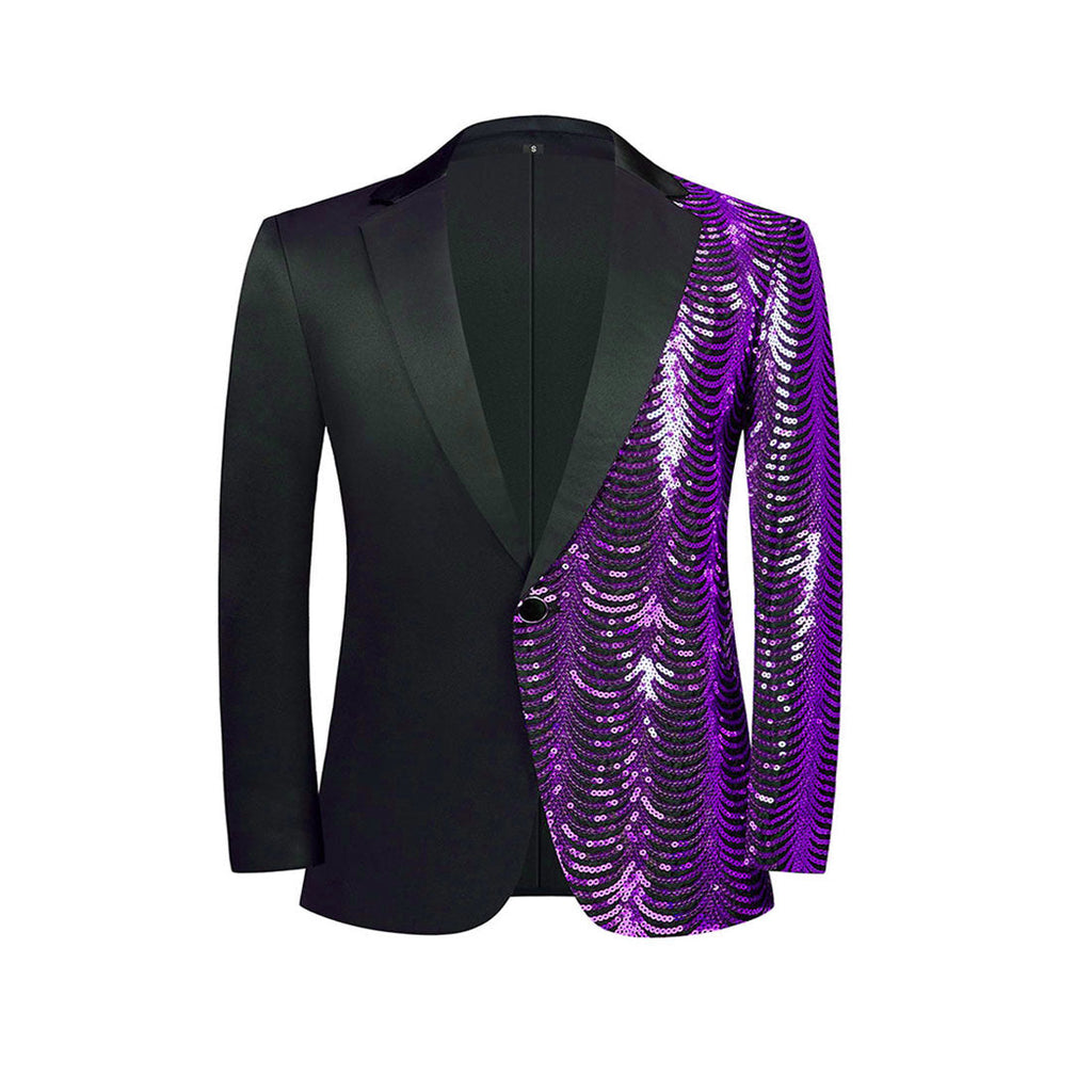 Boy's 2-Piece Purple Sequin Water Ripples Black Dress