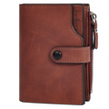 GOUNNU Men’s Leather Tri-Fold RFID Coffee Wallet